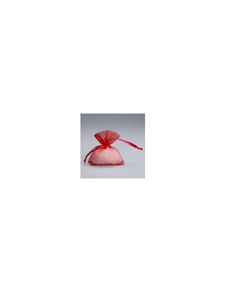 10 Sacchetti organza rosso cm7